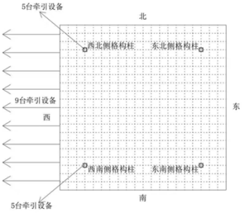 钢网架和格构柱牵引示意图